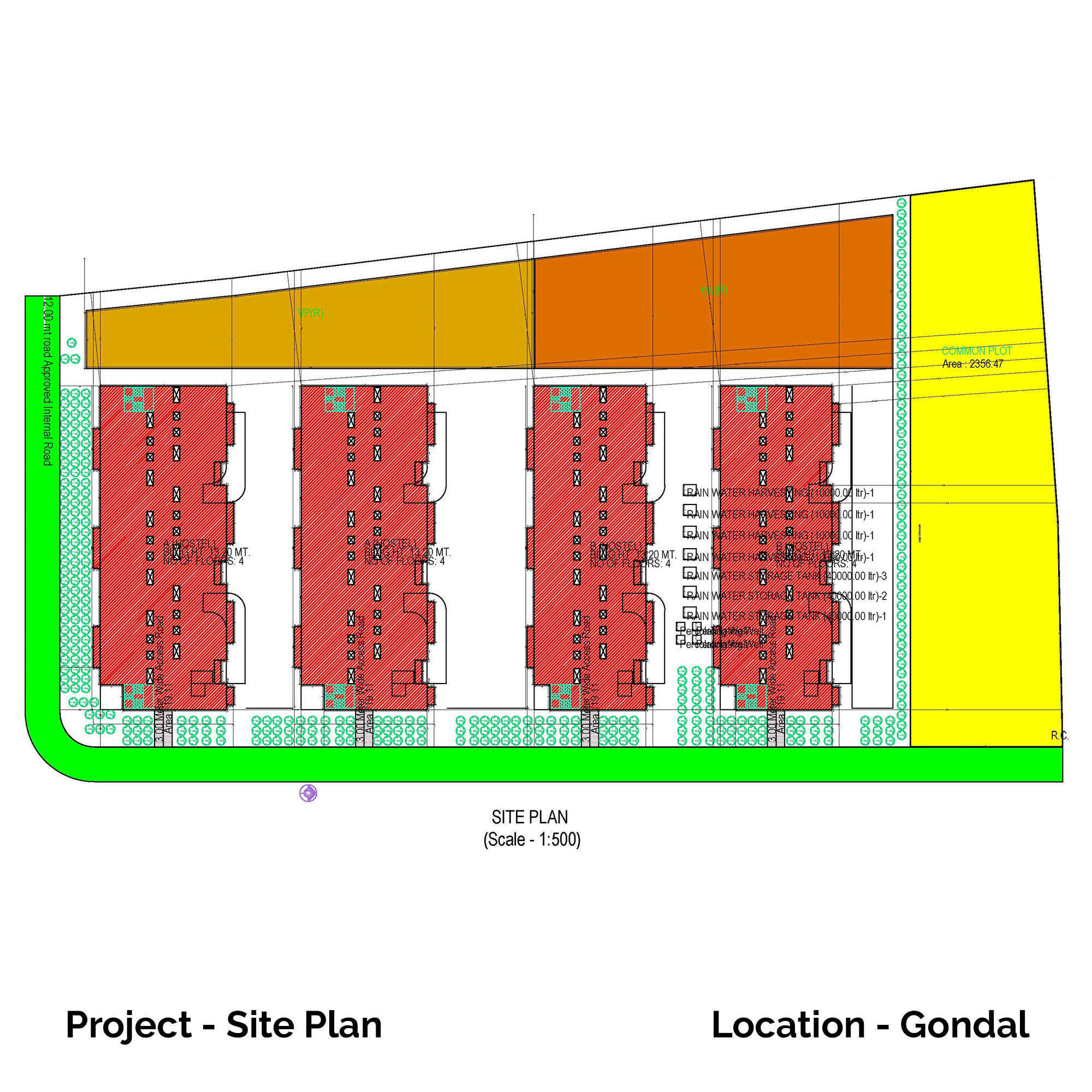 Swaminarayan Hostel Building Plan - Gondal